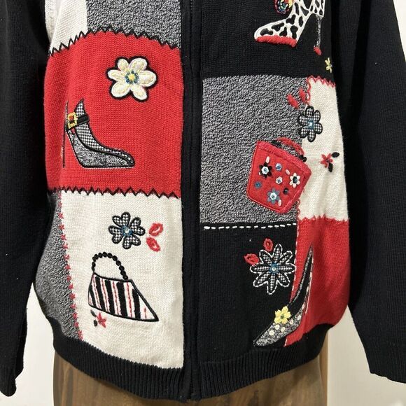 Alfred Dunner Vtg Sweater Zip Cardigan - Picture 3 of 11